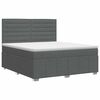 vidaXL Postelja boxspring z vzmetnico Temno siva 160 x 200 cm Blago