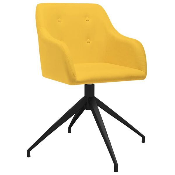 vidaXL Vrtljivi jedilni stoli 4 kosi rumeno blago