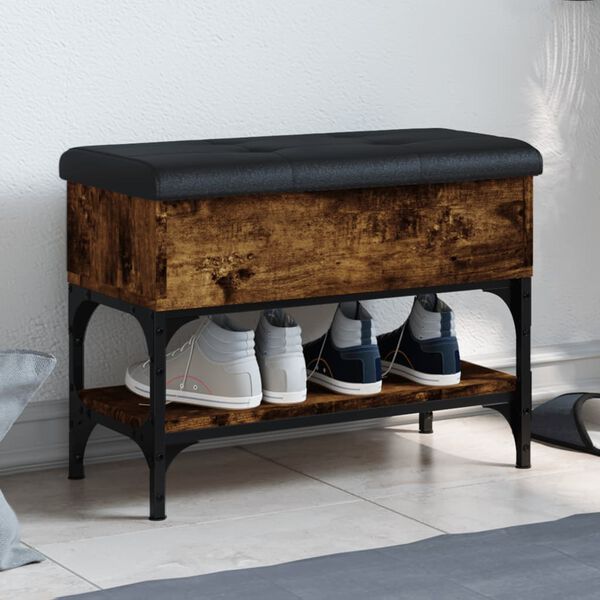 vidaXL Klop za čevlje dimljen hrast 62x32x45 cm inženirski les