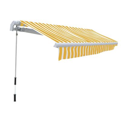 vidaXL Ročno zložljiva tenda 300 cm rumeno/bela