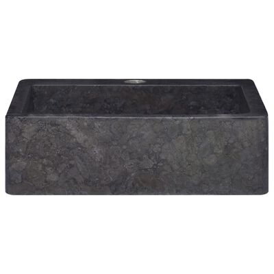 vidaXL Umivalnik črn 40x40x12 cm marmor