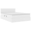 vidaXL Postelja s shranjevanjem Bela 140 x 200 cm Umjetno usnje