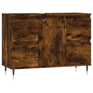 vidaXL Kopalni&scaron;ka omarica dimljeni hrast 80x33x60 cm inženirski les