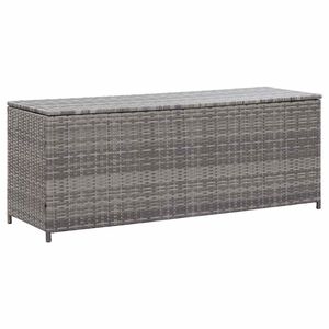 vidaXL Vrtna &scaron;katla za shranjevanje siva 150x50x60 cm poli ratan