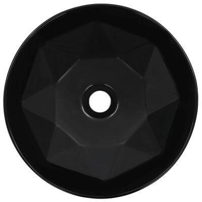 vidaXL Umivalnik 36x14 cm keramičen črn