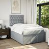 vidaXL Boxspring postelja z vzmetnico svetlo siva 120x190 cm blago