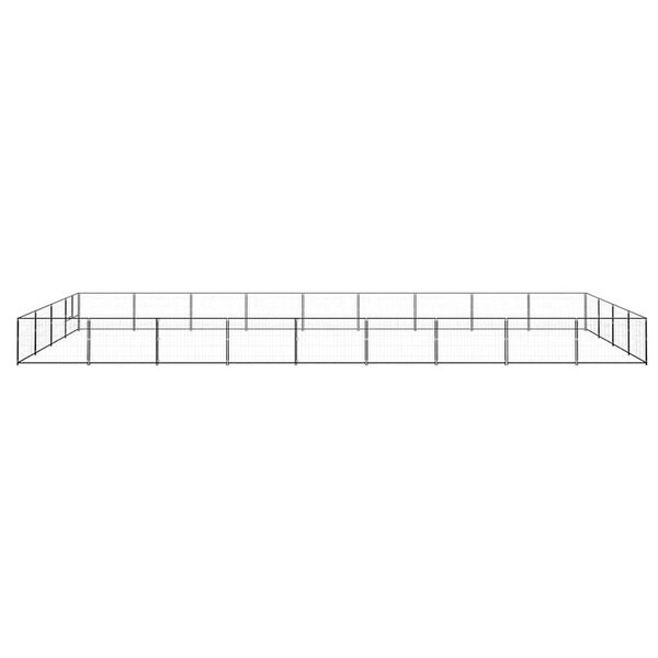 vidaXL Pasji boks črn 36 m&sup2; jeklo