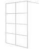 vidaXL Pregrada za tu&scaron; srebrna 140x195 cm prozorno ESG steklo