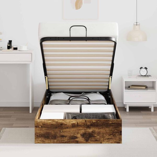 vidaXL Ottomanska postelja Dimljeni oreh 193 x 120 x 25 cm