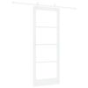 vidaXL Drsna vrata 83 x 211 cm Trden borov les in steklo Bela