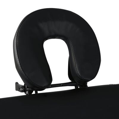 vidaXL Zložljiva masažna miza 4 cone z lesenim okvirjem črna