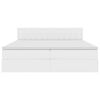 vidaXL Postelja s shranjevanjem Bela 200 x 200 cm Umjetno usnje