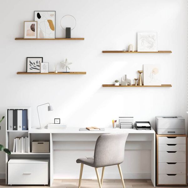 vidaXL Stenska polica 4 pcs Rjava 100 x 9 x 3 cm Konstruiran les