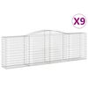 vidaXL Obokane gabion ko&scaron;are 9 kosov 400x50x120/140cm pocinkano železo