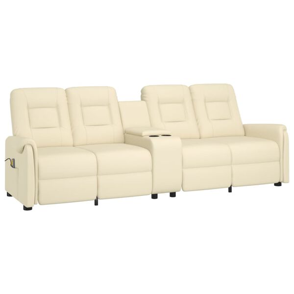 vidaXL Masažni štirised z držali za skodelico krem