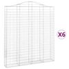 vidaXL Obokane gabion ko&scaron;are 6 kosi 200x30x220/240 cm pocinkano železo