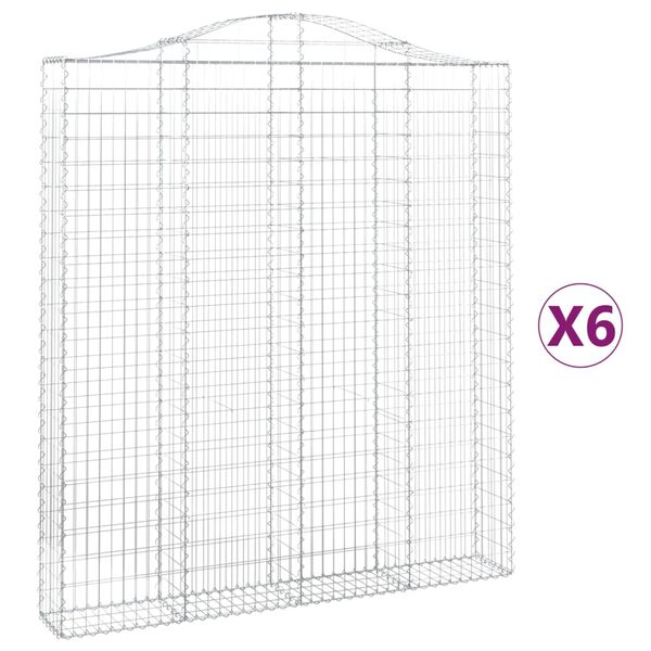 vidaXL Obokane gabion ko&scaron;are 6 kosi 200x30x220/240 cm pocinkano železo