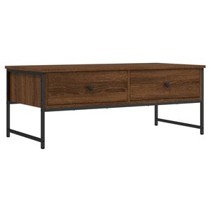 vidaXL Klubska mizica rjavi hrast 101x49x39,5 cm inženirski les