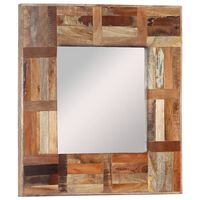 vidaXL Stensko ogledalo iz predelanega lesa 50x50 cm