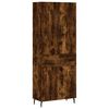 vidaXL Visoka komoda dimljen hrast 69,5x34x180 cm inženirski les
