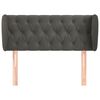 vidaXL Vzglavje z u&scaron;esi temno sivo 93x23x78/88 cm žamet