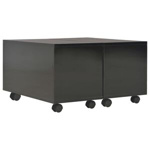 vidaXL Klubska mizica visok sijaj črna 60x60x35 cm inženirski les