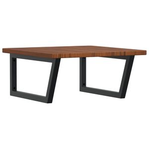 vidaXL Stenska polica za umivalnik jeklo in trdna hrastovina