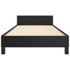 vidaXL Posteljni okvir z vzglavjem brez vzmetnice črn 90x200 cm