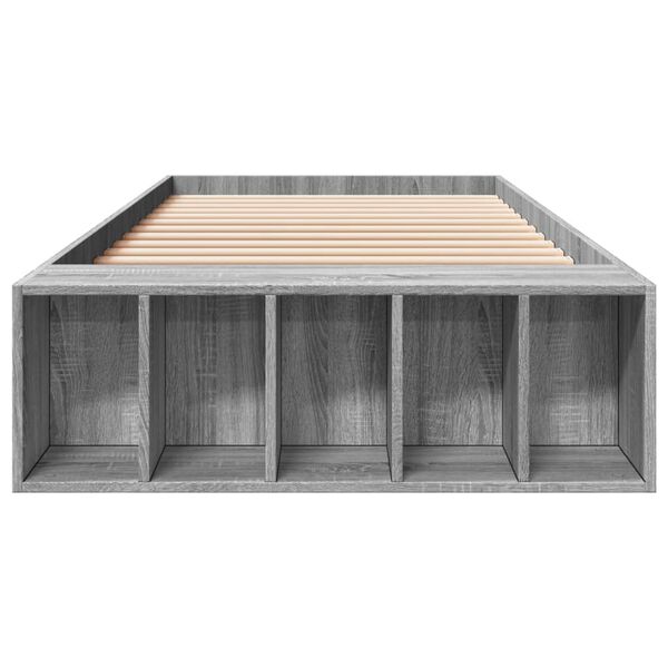 vidaXL Posteljni okvir siva sonoma 90x200 cm inženirski les