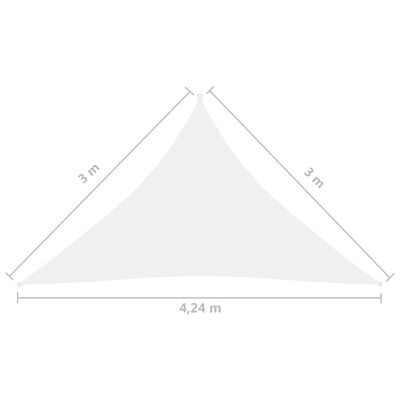 vidaXL Senčno jadro oksford blago trikotno 3x3x4,24 m belo