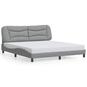 vidaXL Posteljni okvir brez vzmetnice Hvar svetlo siv 180x200 cm tkanina
