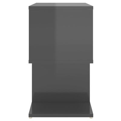 vidaXL Nočna omarica 2 kosa visok sijaj siva 50x30x51,5 cm iverna pl.