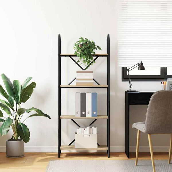 vidaXL Knjižna polica Sonoma hrast 60 x 30 x 146 cm Konstruiran les