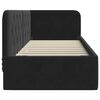 vidaXL Kotna postelja z vzglavjem Črna 80 x 200 cm Žamet
