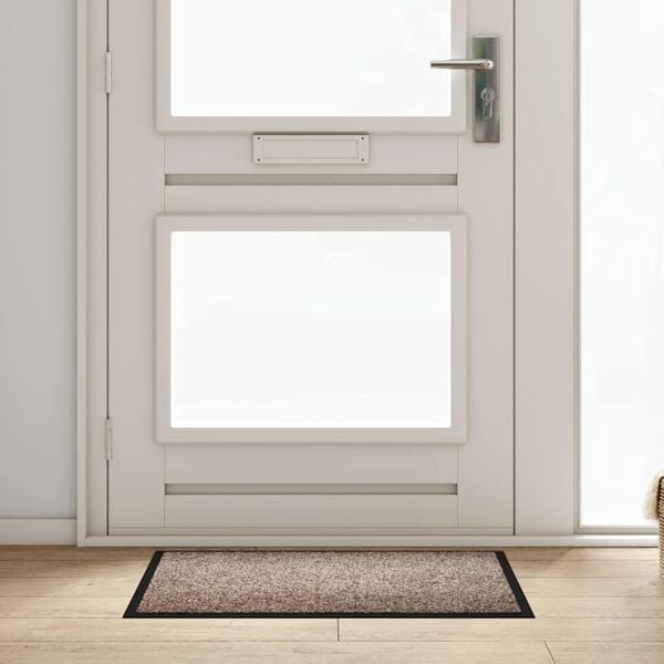 vidaXL Doormat Bež 60 x 40 x 1.2 cm Teddy tkanina