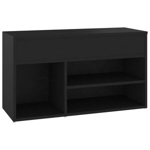 vidaXL Klop za čevlje črna 80x30x45 cm iverna plo&scaron;ča