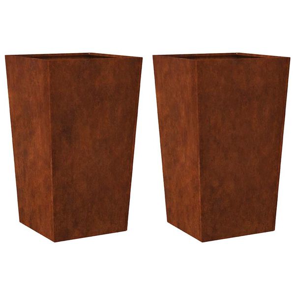 vidaXL Garden Planters 2 kosa 45x45x75 cm Weathering Steel