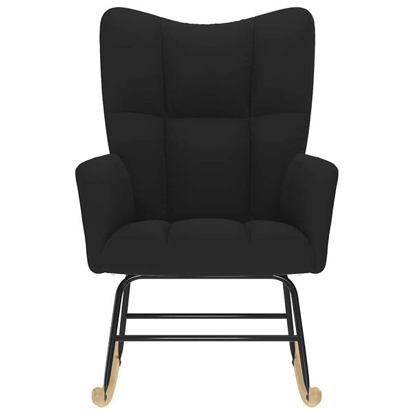 vidaXL Gugalni stol črno blago