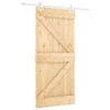 vidaXL Drsna vrata Naravna in bela 100 x 210 cm Trdna borovina