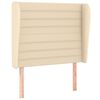 vidaXL Vzglavje z u&scaron;esi krem 93x23x118/128 cm blago