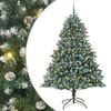 vidaXL Umestno božično drevo Zelena 210 cm PVC, plastika in jeklo