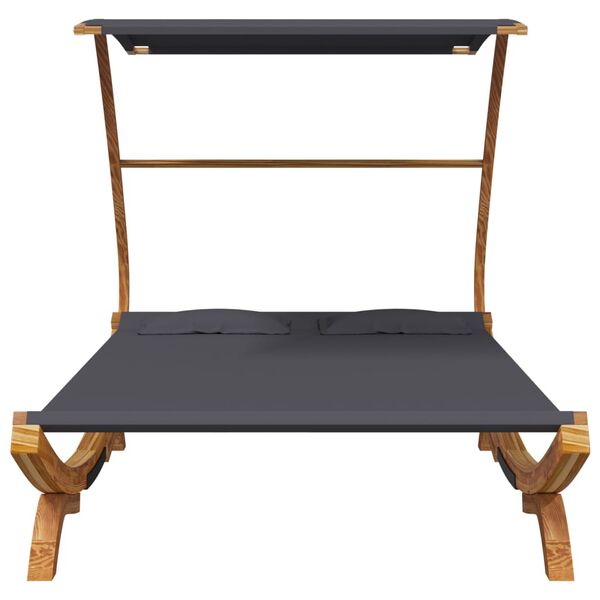 vidaXL Zunanja postelja s streho 165x203x138 cm trden les antracit