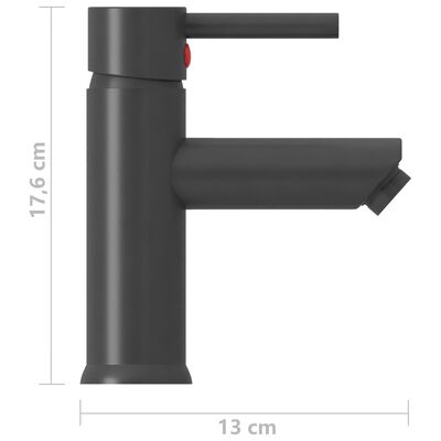 vidaXL Kopalniška armatura za umivalnik siva 130x176 mm