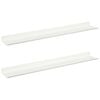 vidaXL Ležeča polica 2 kos Bela 60 x 8,5 x 2,5 cm Jeklo