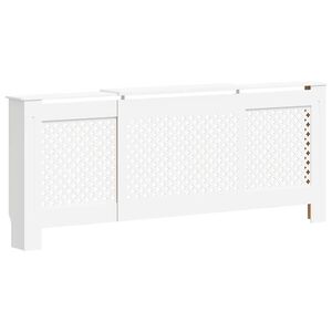vidaXL Pokrov za radiator MDF bel 205 cm