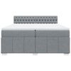 vidaXL Box spring postelja z vzmetnico svetlo siva 200x200 cm blago