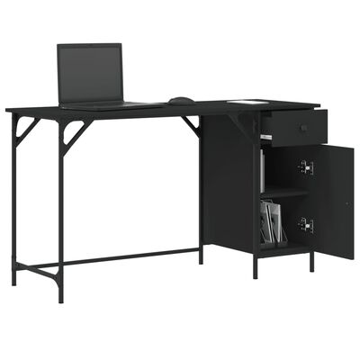 vidaXL Računalniška miza črna 131x48x75 cm inženirski les
