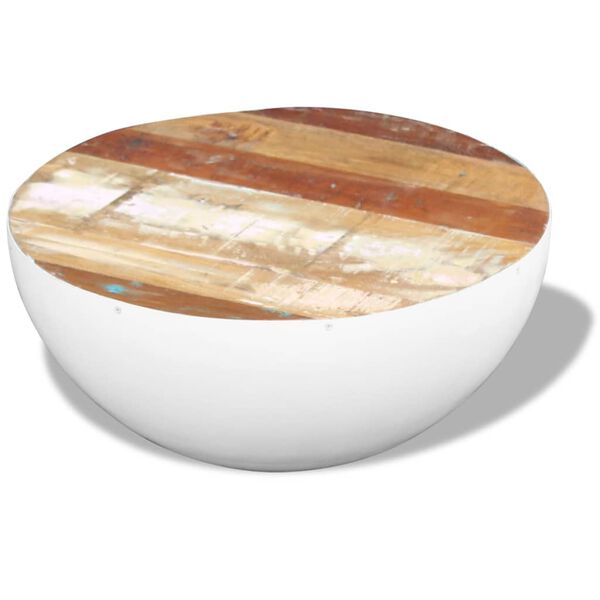 vidaXL Skledasta klubska mizica trden predelan les 60x60x30 cm