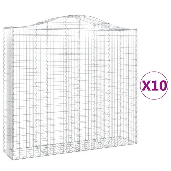 vidaXL Obokane gabion ko&scaron;are 10kosi 200x50x180/200 cm pocinkano železo