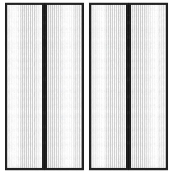 vidaXL Zavesa proti mrčesu 2 kosa z magnetnimi bloki črna 220x110 cm